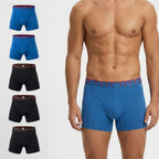 Secret Face Men's 5-Pack Bamboo Trunks - Solid Colors, Soft & Breathable, Comfort Fit Boxer Briefs