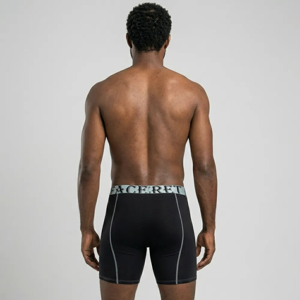Secret Face Men's Anti-Chafe Trunks - Contour Panel Design, Stretchy & Non-Slip Waistband, Athletic Support Boxer Briefs