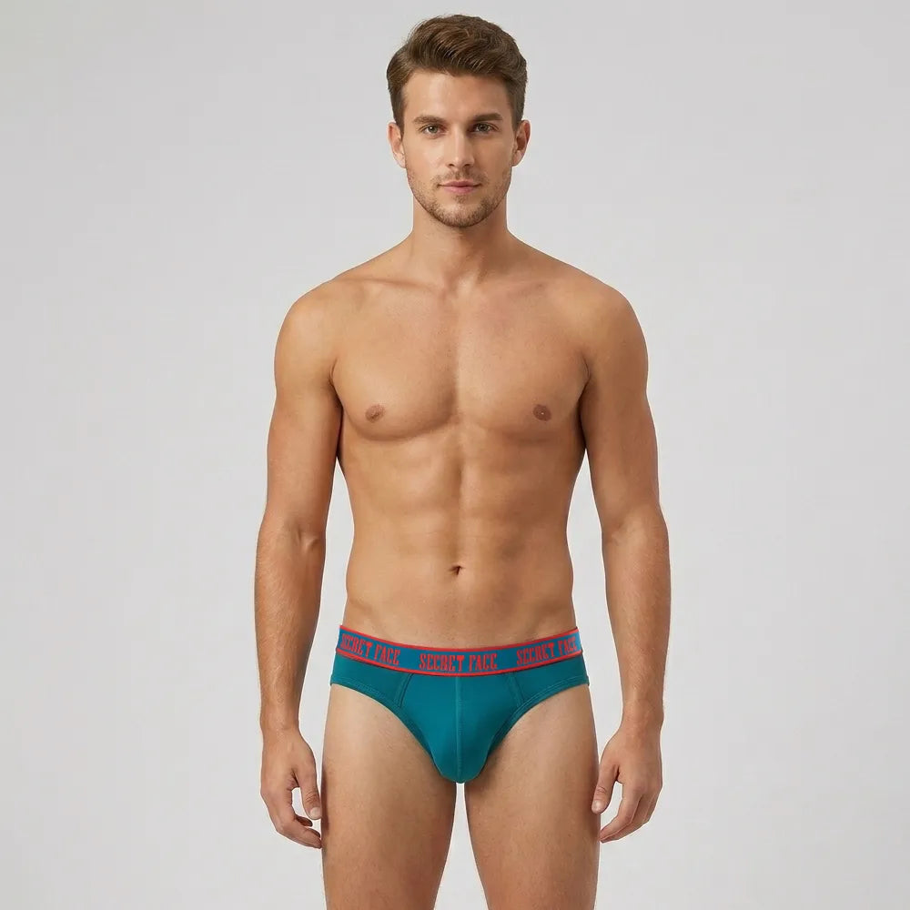 Secret Face Men's 5-Pack Color Block Briefs - Bold Contrast Colors, Stretch Cotton, Comfort Fit