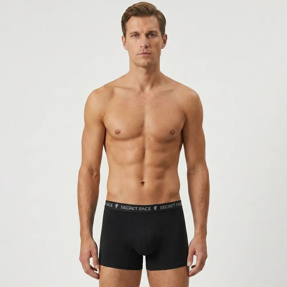Secret Face Men's Super Comfort Trunks 5-Pack Stretch Light Cotton Underwear, Second Skin Feel