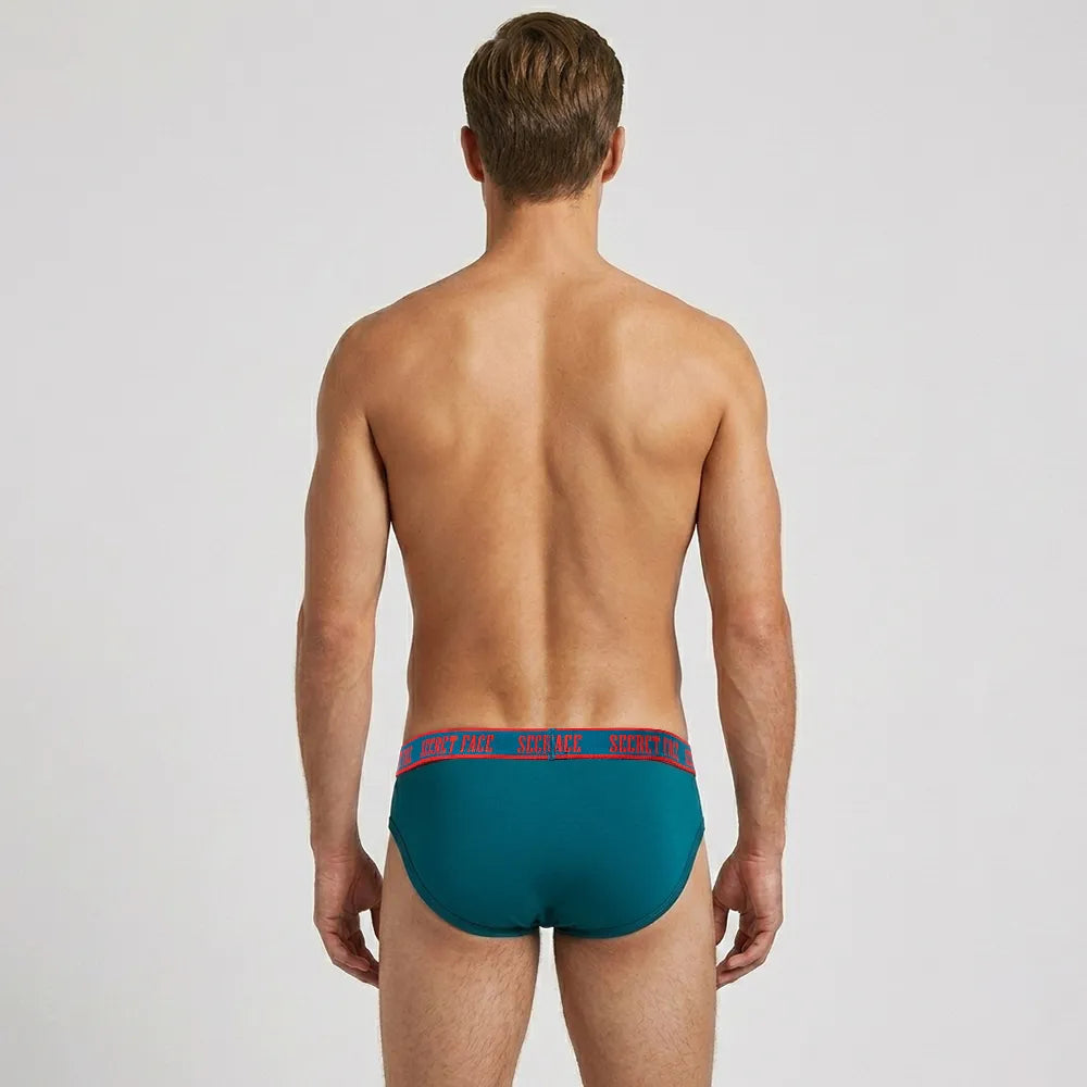 Secret Face Men's 5-Pack Color Block Briefs - Bold Contrast Colors, Stretch Cotton, Comfort Fit