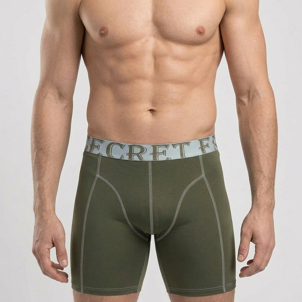Secret Face Men's Anti-Chafe Trunks - Contour Panel Design, Stretchy & Non-Slip Waistband, Athletic Support Boxer Briefs