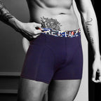 Secret Face Men's Trunks 5-Pack - Japan Samurai Print, Premium Stretch Cotton, Comfort Fit Boxers