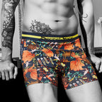 Secret Face Men's Stretch Boxer Briefs - Luxury Comfort, Flexible Tight Fit, Durable Cotton Blend (Assorted Novelty & Solid Prints)