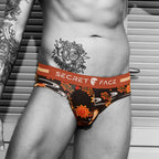 Secret Face Men's 5-Pack Japanese Style Print Briefs - Premium Stretch Cotton, Luxury Fit