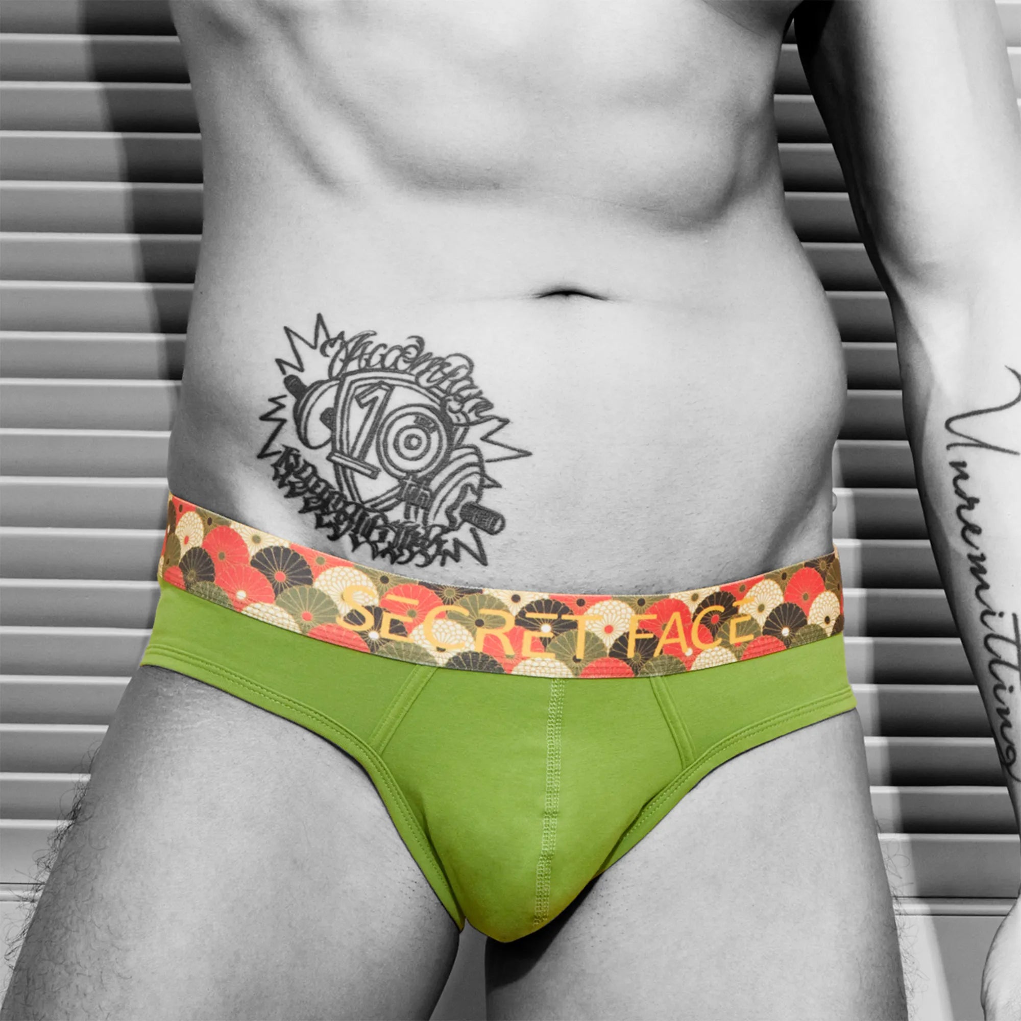 Secret Face Men's 5-Pack Japanese Style Print Briefs - Premium Stretch Cotton, Luxury Fit