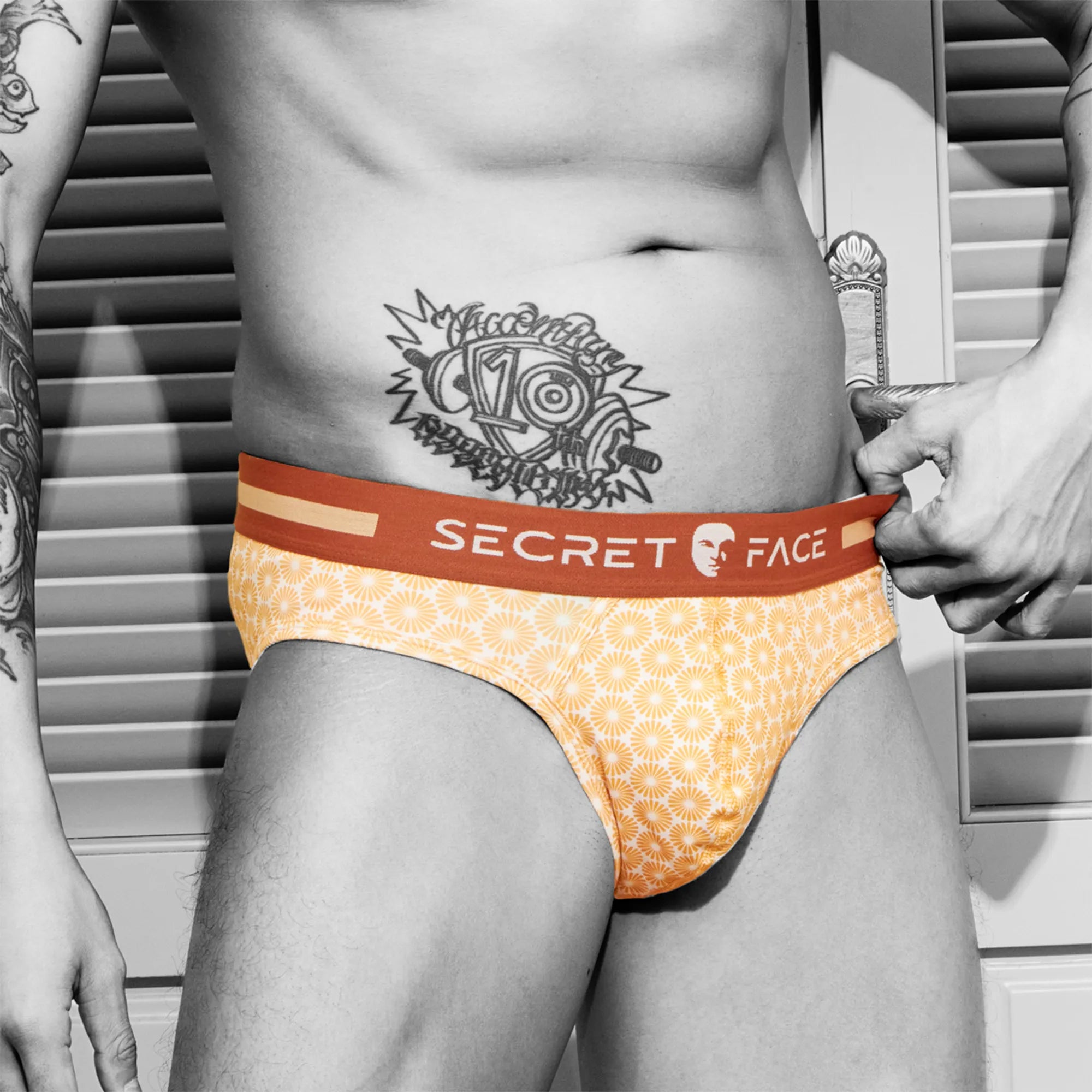 Secret Face Men's 5-Pack Japanese Style Print Briefs - Premium Stretch Cotton, Luxury Fit
