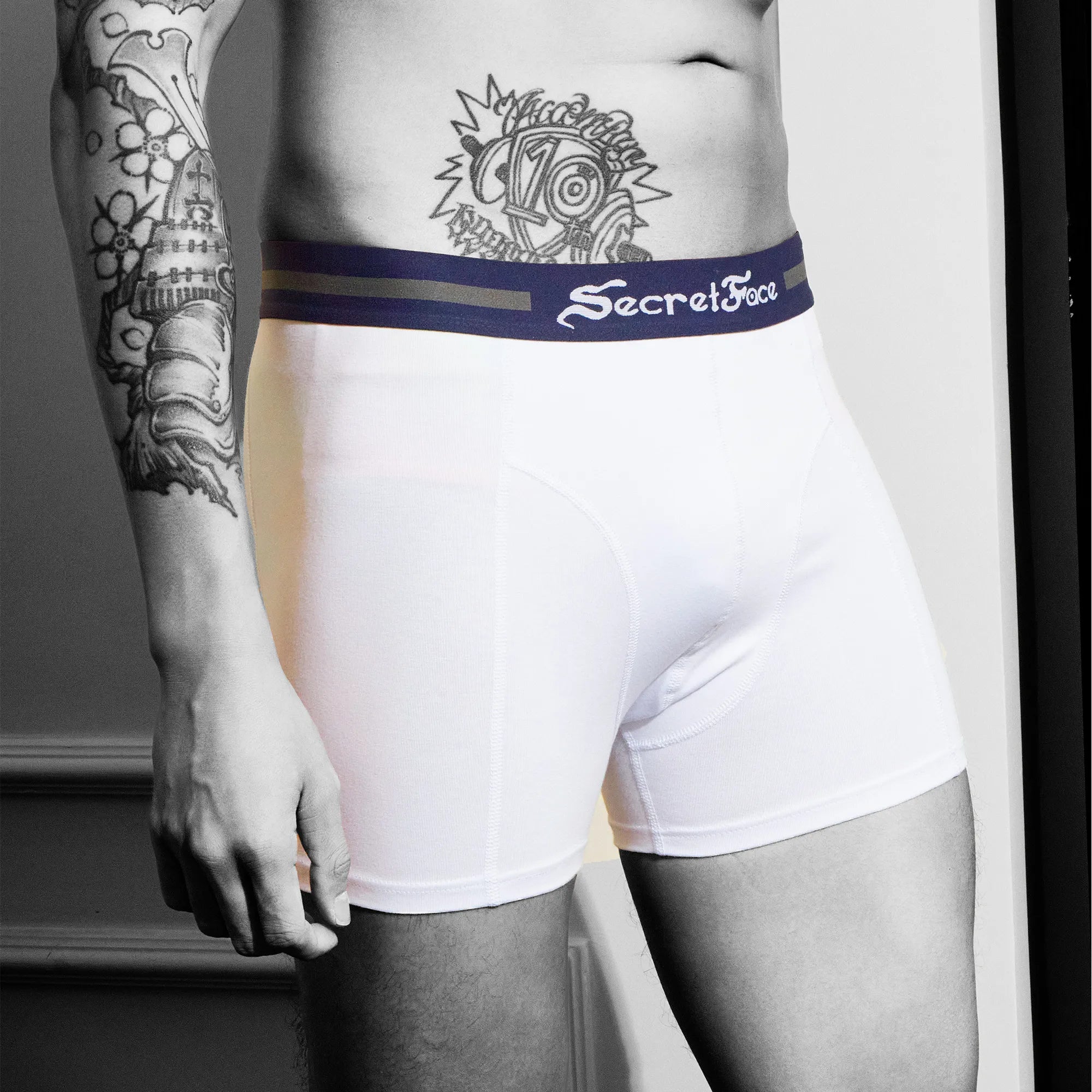 Secret Face Men's Trunks 5-Pack - Japan Samurai Print, Premium Stretch Cotton, Comfort Fit Boxers