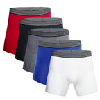 Secret Face Men's 5-Pack Ultra-Soft Boxer Briefs - Lightweight Stretch Cotton, Second Skin Feel, Assorted Colors